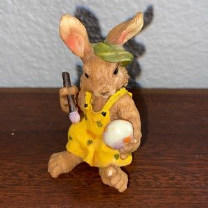 Easter egg painting rabbit figurine